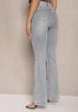 Niebieskie Bawełniane Jeansy Dzwony High Waist Davian