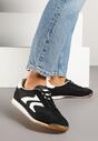 Czarne Sneakersy Tenisówki z Przeszyciami Julioria