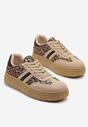 Panterkowe Sneakersy Kultowe Tenisówki na Grubej Podeszwie Ozdobione Wzorem w Panterkę Gonelis