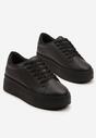 Czarne Basicowe Sneakersy na Platformie Milio
