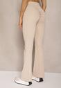 Jasnobeżowe Legginsy Dzwony High Waist Orruvana