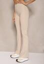 Jasnobeżowe Legginsy Dzwony High Waist Orruvana