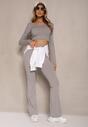 Jasnoszare Legginsy Dzwony High Waist Orruvana