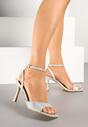 Pantofi stiletto Meviora Argintii