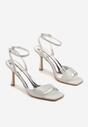 Pantofi stiletto Meviora Argintii