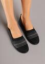 Czarne Tenisówki Ozdobione Paskami Heloti