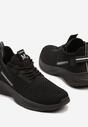 Czarne Buty Sportowe Sneakersy Ozdobione Tłoczeniem i Napisami Odalene