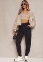 Czarne Spodnie High Waist z Gumką w Talii Teniela
