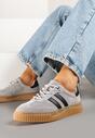 Szare Sneakersy z Zamszu na Niskiej Platformie Tenafina