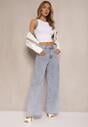 Jasnoniebieskie Jeansy z Bawełną i Wiskozą High Waist o Szerokim Kroju Galeriela