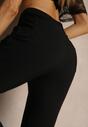 Czarne Spodnie z Wiskozą High Waist i Ozdobnymi Napami Redaira