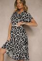 Rochie Iffiera Gri cu negru