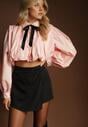 Czarne Spódnico-Szorty High Waist o Asymetrycznym Kroju Lanietta