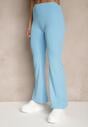 Niebieskie Spodnie Dzwony Legginsy High Waist Onellin