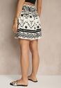 Czarne Szorty High Waist z Abstrakcyjnym Wzorem Filasena