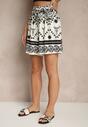 Czarne Szorty High Waist z Abstrakcyjnym Wzorem Filasena