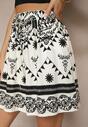 Czarne Szorty High Waist z Abstrakcyjnym Wzorem Filasena