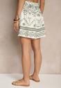 Ciemnozielone Szorty High Waist z Abstrakcyjnym Wzorem Filasena
