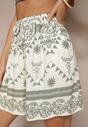 Ciemnozielone Szorty High Waist z Abstrakcyjnym Wzorem Filasena