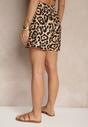 Brązowe Panterkowe Szorty High Waist Revaisae