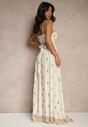 Rochie Reveesia Crem cu bej