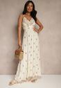 Rochie Reveesia Crem cu bej