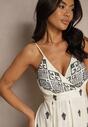 Rochie Reveesia Crem cu negru