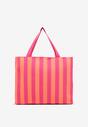 Pomarańczowa Torebka w Typie Shopper w Pasy Saliviella