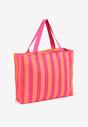 Pomarańczowa Torebka w Typie Shopper w Pasy Saliviella