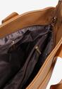 Jasnobrązowa Torebka Typu Shopper z Paskiem Crossbody i Aplikacją Zdobiona Pikowaniem Fleomira