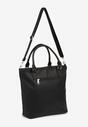 Czarna Torebka Typu Shopper z Ozdobną Kieszenią i Paskiem Crossbody Frocelle