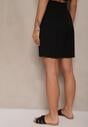 Czarne Szorty z Wiskozy High Waist Ozdobione Paskiem Lumilirae