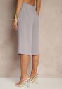 Szare Spodnie Kuloty z Bawełną High Waist Azetia