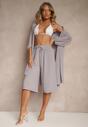 Szare Spodnie Kuloty z Bawełną High Waist Azetia