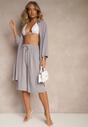 Szare Spodnie Kuloty z Bawełną High Waist Azetia