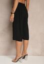 Czarne Spodnie Kuloty z Bawełną High Waist Azetia