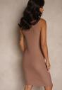 Brązowa Sukienka Typu Bodycon z Bawełną Neralissea