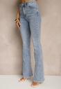 Niebieskie Klasyczne Jeansy Flare Regular Waist Neliovia