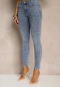 Niebieskie Jeansy Skinny Regular Waist Tolilune