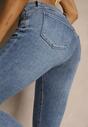 Niebieskie Jeansy Skinny Regular Waist Tolilune