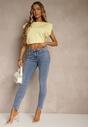 Niebieskie Jeansy Skinny Regular Waist Tolilune