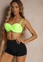 Zielone Bikini 3-częściowe Biustonosz z Wiązaniem Majtki Figi i Bokserki Vinalle
