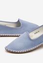Jasnoniebieskie Casualowe Espadryle z Imitacji Zamszu z Ozdobnymi Przeszyciami Praffia
