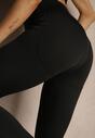 Czarne Legginsy z Ozdobnymi Przeszyciami z Efektem Modelowania Carittia