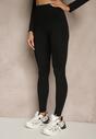 Czarny Komplet Sportowy Legginsy i Top Typu Longsleeve Dorotia