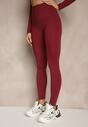 Bordowy Komplet Sportowy Legginsy i Top Typu Longsleeve Dorotia