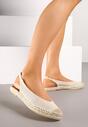 Beżowe Sandały Espadryle Slingback Ozdobione Plecionką Addiena
