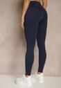 Granatowe Basicowe Legginsy High Waist Tofelia