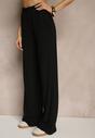 Czarny Komplet z Bawełny T-shirt Typu Crop Top i Spodnie Wide Leg Nelisandra