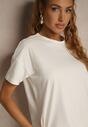 Beżowy Bawełniany T-shirt o Kroju Oversize Zilona